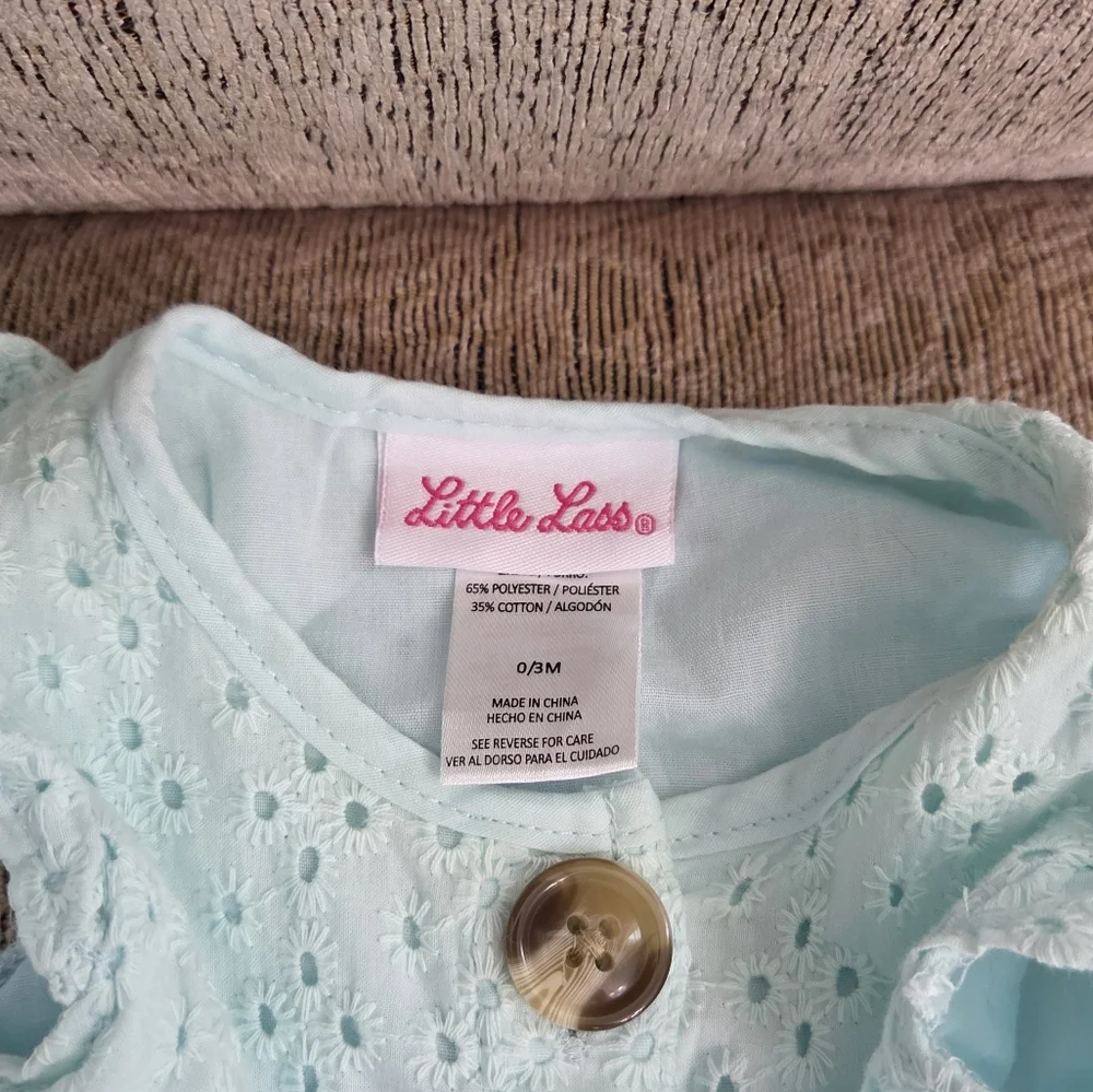 Charming Blue Eyelet Dress Set for Kids